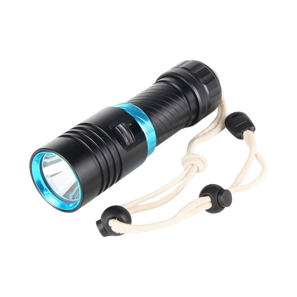 Naiovety Linterna de buceo Lámpara subacuática recargable a prueba de agua Lámpara de linterna para deportes al aire libre Camping Senderismo Estufas de camping Anillo Azul Negro Naiovety OD029552-01