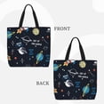 thumbnail image 2 of Pofeuu Space Print Tote Bag for Women,Hobo HandBags with Zipper,Large Capacity Casual Shoulder Handbags with Inner Pockets, 2 of 7