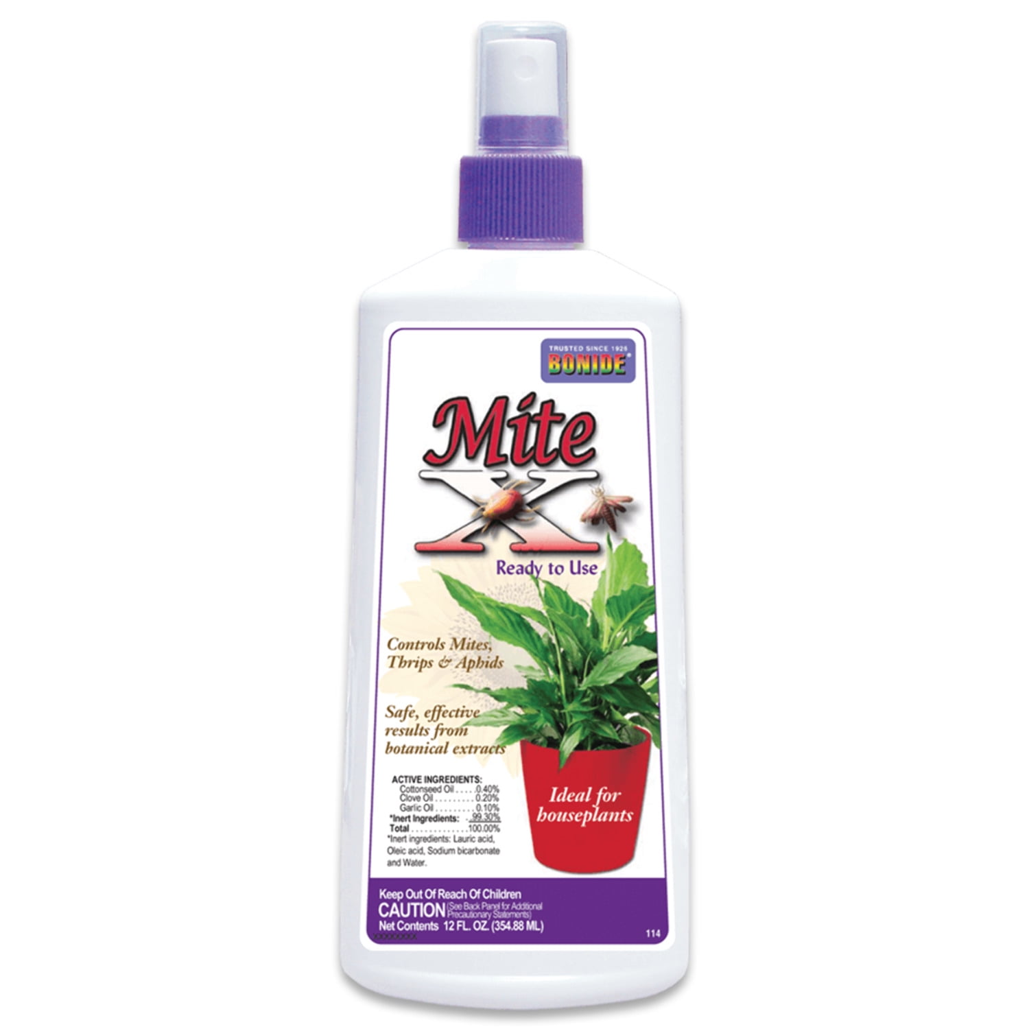 Bonide 114 Mite-X Ready to Use Houseplant Insect Killer, 12-Ounce