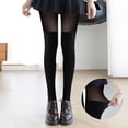 thumbnail image 2 of Collants Transparents pour Femmes Motif Noir Court Mi-Cuisse Mollet Bas, 2 of 6