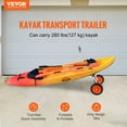 thumbnail image 2 of VEVOR Heavy Duty Kayak Cart, 280lbs Load Capacity, Detachable Canoe Trolley Cart with 10'' Solid Tires, Adjustable Width & Top Foam Protection, for Kayaks with Drain Holes of 2.54mm and Above, 2 of 9