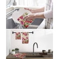 thumbnail image 5 of Pink Red Spring Floral Kitchen Dish Towels for Drying Dishes Set of 4, Summer Botanical Tulip Vintage Waffle Weave Microfiber Hand Tea Bathroom Towels Quick Dry & Absorbent Towel 12x12, 5 of 7