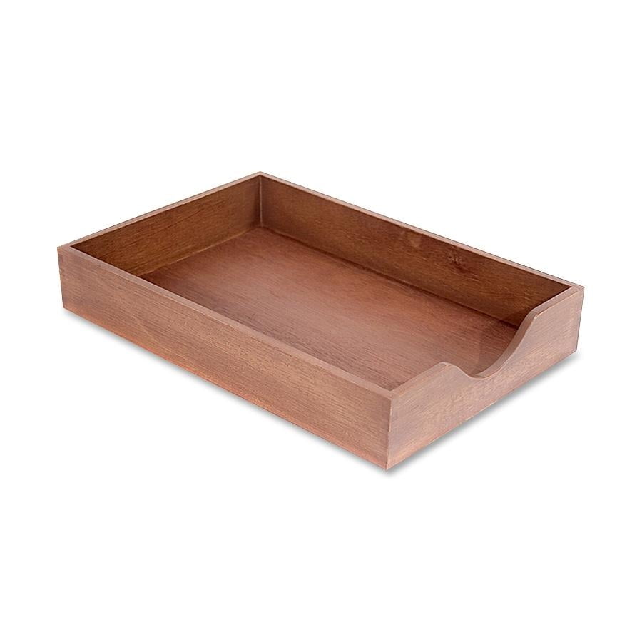 Carver Walnut Finish Solid Wood Desk Trays Walmartcom - carver walnut finish solid wood desk trays walmartcom -