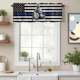 thumbnail image 2 of Vintage Lazy Valance Curtain for Windows Simple Animal Portraits Blue Black White U.S. Flag Rod Pocket Curtain Valances Short Window Treatments for Kitchen Bathroom Laundry Basement 56 x 16 Inch, 2 of 9