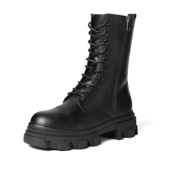 Botas de Combate DREAM PAIRS DMB215 para Mujer, Altura Media, Negras