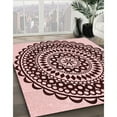thumbnail image 2 of Ahgly Company Indoor Round Patterned Pink Area Rugs, 8' Round, 2 of 6
