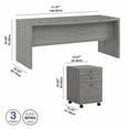 thumbnail image 4 of Echo 72W Bow Front Desk with Drawers in Modern Gray - Engineered Wood, 4 of 6