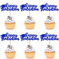 thumbnail image 1 of Decoración para cupcakes Ercadio Happy Graduation con purpurina azul x24, 1 of 7