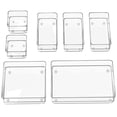 thumbnail image 1 of SMARTAKE Organizador de cajones de 7 piezas con almohadillas de silicona antideslizantes, bandejas organizadoras de cajones de escritorio de 4 tamaños, bandeja de almacenamiento para maquillaje, joyas, 1 of 5