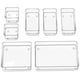 thumbnail image 1 of SMARTAKE Organizador de cajones de 7 piezas con almohadillas de silicona antideslizantes, bandejas organizadoras de cajones de escritorio de 4 tamaños, bandeja de almacenamiento para maquillaje, joyas, 1 of 5
