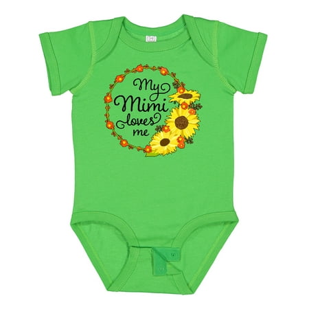 

Inktastic My Mimi Loves Me with Sunflower Wreath Boys or Girls Baby Bodysuit