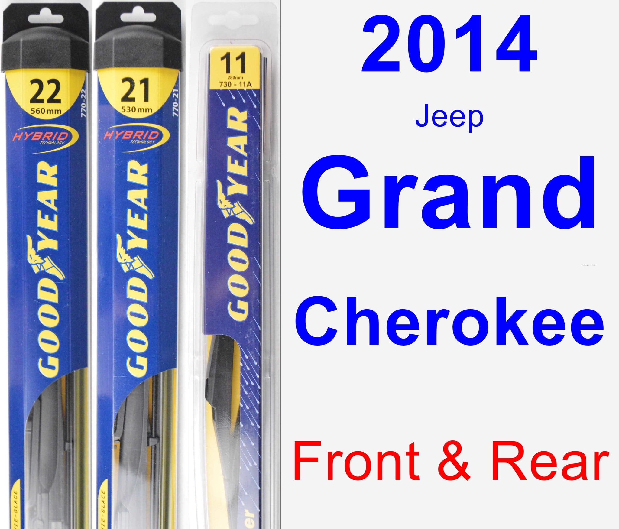 2014 Jeep Grand Cherokee Wiper Blade Set/Kit (Front & Rear) (3 Blades