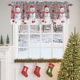 thumbnail image 4 of Valances for Windows Christmas Grey Snowman Rod Pocket Cafe Window Treatments Valance Curtains for Kitchen Bathroom Laundry Basement Windows 54"x18", 4 of 7