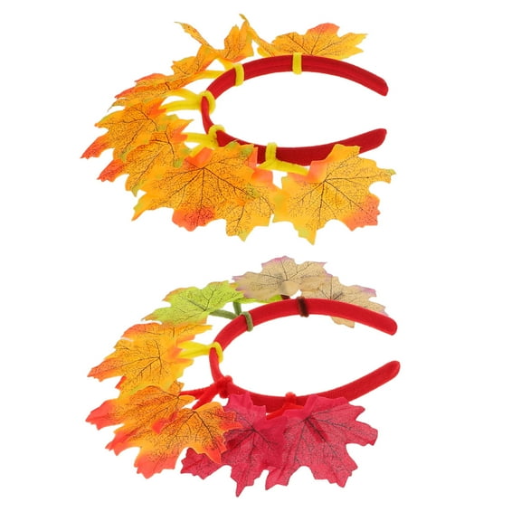 OUNONA Tsgiving Maple Leaf Headband Assorted Color Realistic Fall Party Decor