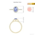 thumbnail image 4 of Angara Natural 0.8 Ct. Tanzanite with Diamond Halo Ring in 14K Yellow Gold for Women (Ring Size: 3), 4 of 9