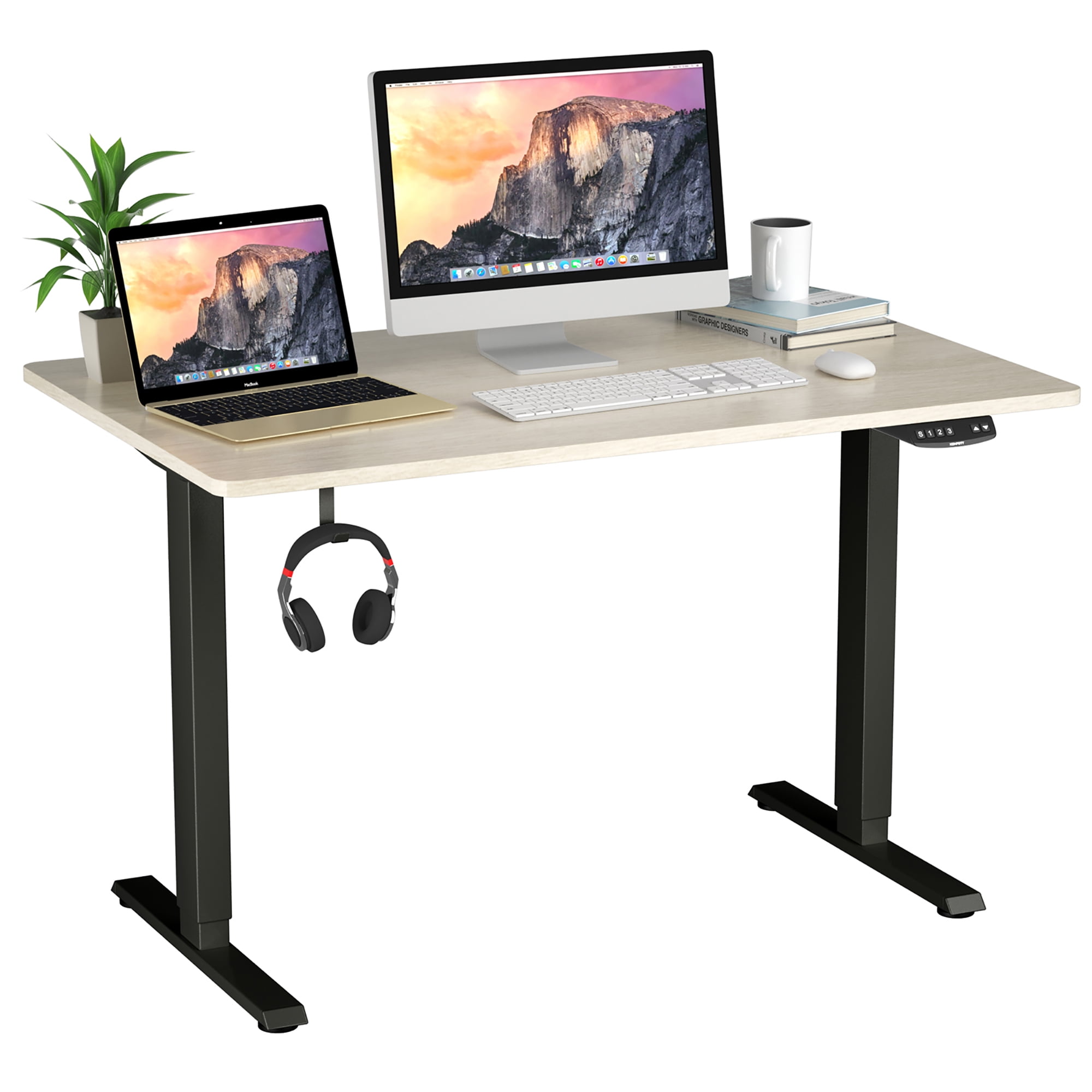 Costway 48'' x 30'' Electric Adjustable Standing up Desk Dual Motor w