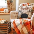 thumbnail image 3 of Fall Pillow Covers 18x18 inch Set of 4 Buffalo Plaid Fall Pumpkin Outdoor Throw Pillow Cover Autumn Thanksgiving Decoration for Home Couch Bed, 3 of 6
