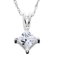 thumbnail image 1 of 1/4ct Princess Cut Solitaire Diamond Pendant 14K White Gold, 1 of 1