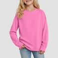 thumbnail image 2 of Splozh Toddler Long Sleeve Shirt Girl Shirts for Girls Long Sleeve Casual Loose Fit Tunic Tops Solid Blouses Comfy Blouses Hot Pink,14-15 Years, 2 of 5