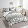 thumbnail image 3 of Homewish Chic Diamond 7-Piece Twin Bedding Sets,Glitter Print Bedding Comforter Set,Gray Silver Sheet Sets For Girls Kids,Super Cozy Room Decor, 3 of 8