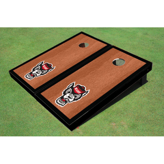 NC State University Black Rosewood Matching Border Cornhole Boards