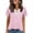 Pink-Back to School Shirts Women, variant on Womens Criss Cross Short Sleeve T-Shirts V Neck Tunic Plaid Summer Tops S-3XL