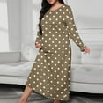 thumbnail image 2 of Taqqpue Maxi Nightgowns for Women Casual Printed Long Sleeve Crew Neck Sleepshirts Pajamas Loose Fit Plus Size Sleepwear Night Dresses, 2 of 6