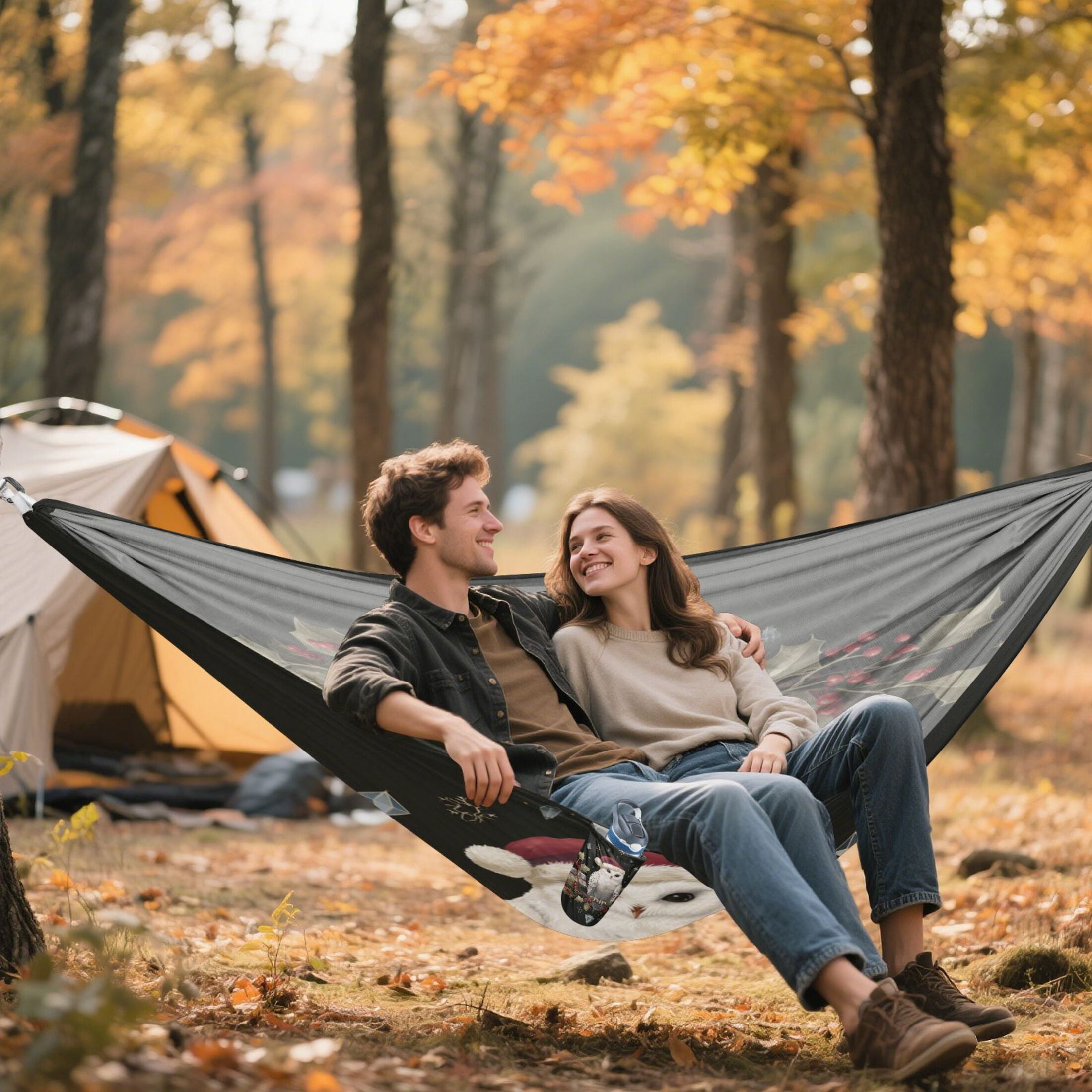 Hammock Camping Hammock Nylon Portable Hammock Travel Camping Hammock Magical Christmas Black Owl