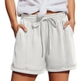 thumbnail image 2 of Bloomae Sweat Shorts for Women Lightweight Casual Summer Drawstring for Gym Lounge Workout Short Pants Loose Fit Elastic High Waist Comfy Beach Vacation Wide Leg Shorts with Pockets, 2 of 10