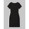 thumbnail image 4 of Mikrdoo Kid Girls Summer Casual Dress Letter Graphics Patchwork Neck Slim Dress One Piece Thin&Breathable Dress 9-10 Years Black, 4 of 6