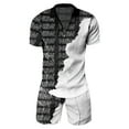 thumbnail image 2 of Fimkaul Mens Summer 2 Piece Outfits Short Sets 3D Suit Shorts Beach Tropical HawaiianSS Body Sports Shorts Suit Sports Suit Short Sleeve Tracksuits White 4XL, 2 of 4