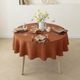 thumbnail image 5 of Round Linen Tablecloth 65'' DIA - 100% Pure European Flax Table Cloth - Caramel, 5 of 5