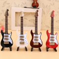 thumbnail image 3 of 10cm Miniature Electric Guitar Replica With Box Stand Musical Instrument Model Ornament Christmas Gift Home Decoration Kit, 3 of 4