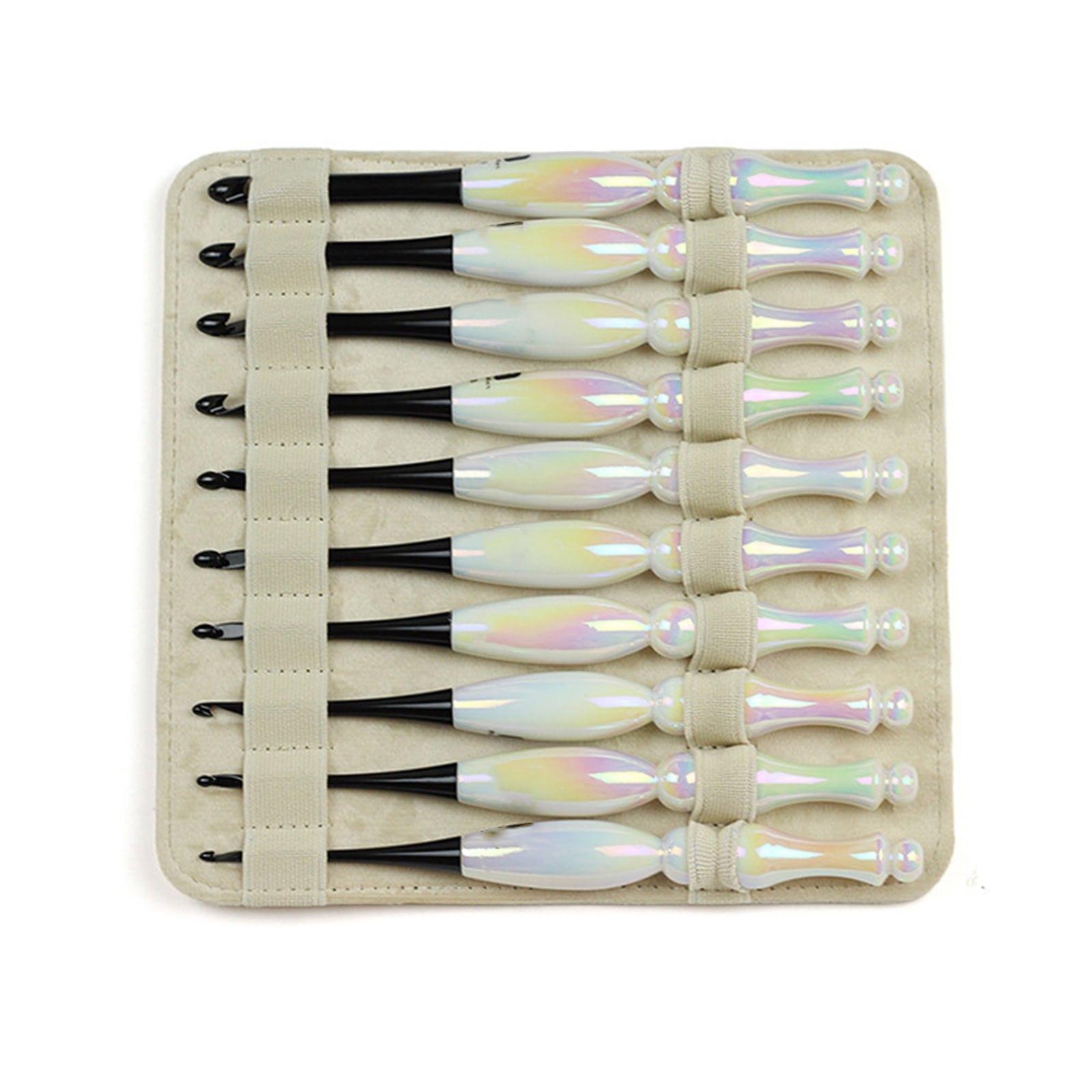 10Pcs Acrylic Handle Crochet Hook Set Ergonomic Grip Aluminium Crochet Hook Yarn Craft Tool for Sweater Scarf Socks Bag