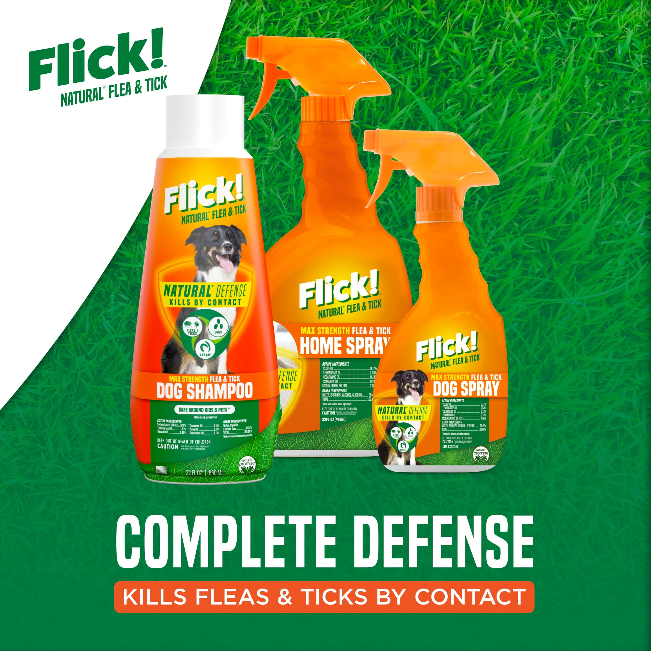 Naturel Promise Flick! Natural Flea & Tick Max Strength Shampoo for Dogs, 22oz