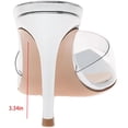 thumbnail image 4 of Women's Clear Pointed Open Toe Stiletto Heel Slide Sandals – Fashion Slip On Transparent Strap High Heels Mules for Party Wedding Prom, 4 of 13