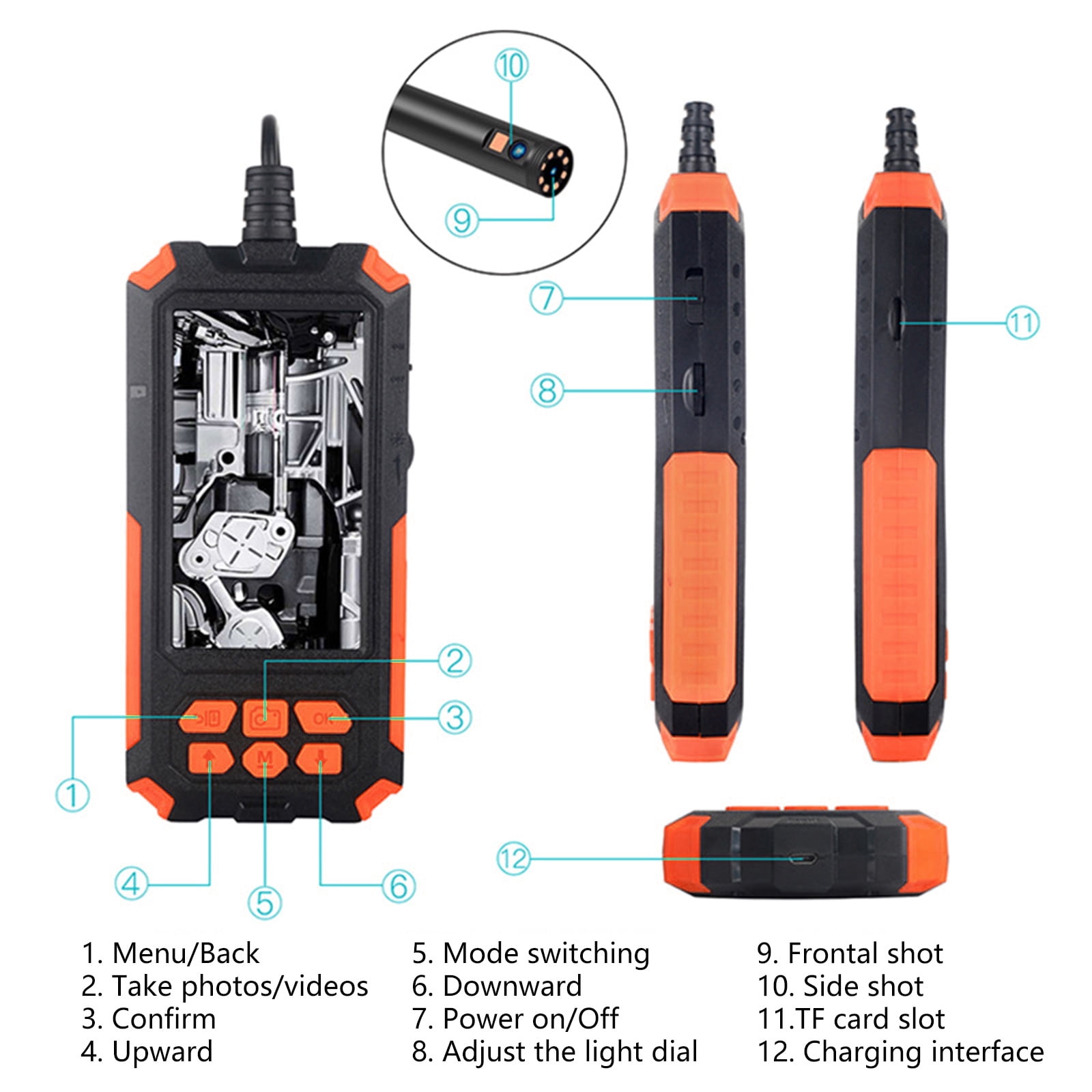 Borescope,Endoscope Camera with Light, Waterproof Snake Camera Inspection Camera with Adjustable LED Light