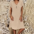 thumbnail image 4 of Tshirt Dress Women Summer Plus Size Short Sleeve V Neck Lightweight Casual Mini Dresses T Shirt Dresses for Women, 4 of 8