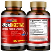 Super Digestive Enzymes with Probiotic & Prebiotic Support – 100 Capsules – Daily Digestive Wellness Supplement