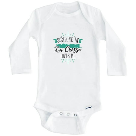 

Someone In La Crosse Loves Me La Crosse WI Skyline One Piece Baby Bodysuit (Long Sleeve) 3-6 Months White