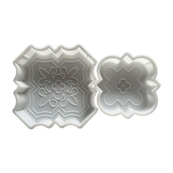 Molde de de hormigón de 2 piezas, plantilla DIY, ligera, reutilizable, para césped al aire libre, parque, versátil.