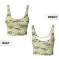 thumbnail image 5 of Haiem Twig Sloth Pattern Womens Sports Bra - U Neck Padded Low Impact Yoga Bra Workout Crop Top Gym Moisture-Wicking Workout Vest -Small, 5 of 9