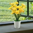 thumbnail image 2 of WMGHA 20 Pcs Artificial Daffodils Flowers in Vase for Home Decor, Spring Flower Fake Silk Flower Arrangement for Home Wedding Outdoor Front Door, UV-Resistant Artificial Potted Flowers, 2 of 6