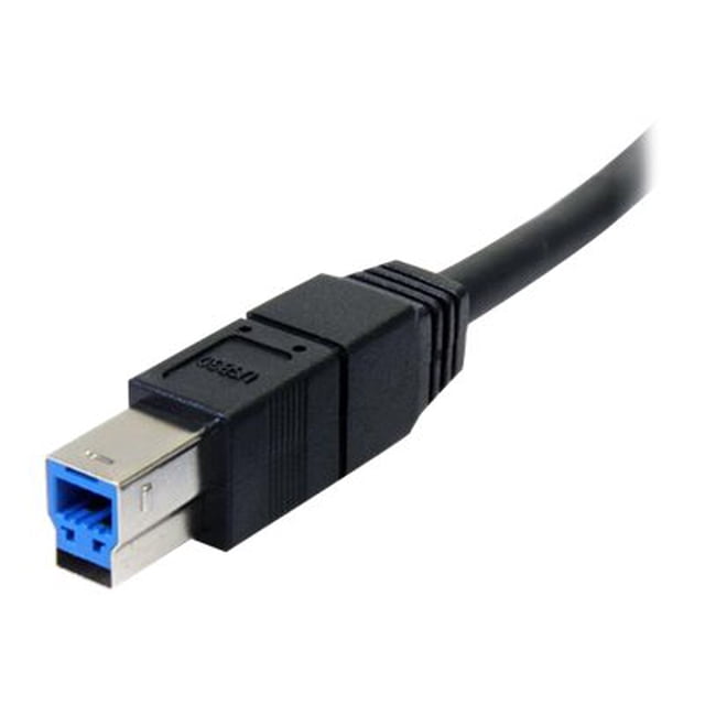 StarTech.com 10 ft Black SuperSpeed USB 3.0 Cable A to B - M/M- for P/N: PCIUSB3S4 - PEXUSB3S23 - PEXUSB3S24 - PEXUSB3S25 - PEXUSB3S44V - PEXUSB3S4V (USB3SAB10BK) - USB cable - USB Type A (M) to USB Type B (M) - USB 3.0 - 10 ft - molded - black - for StarTech.com 4-Port