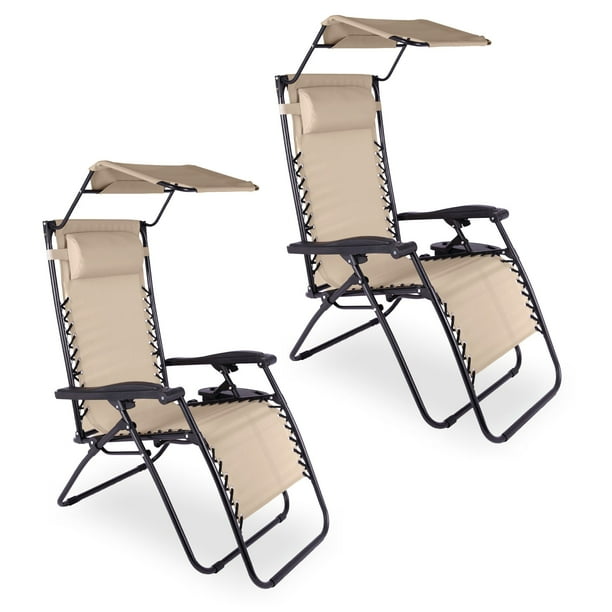 Set De 2 Sillas Elly Decor Camastro Plegable Tecnologia Gravedad Cero Beige