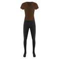 thumbnail image 4 of Nyeemya Men's Footed Ballet Dance Tights Unitards Leotard Gymnastic Sport Bodysuit Athletic Jumpsuit Brown M, 4 of 7