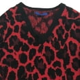 thumbnail image 2 of Womens Soft Red & Black Leopard Cheetah Print Christmas Holiday Sweater X-Large, 2 of 2