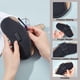 thumbnail image 3 of Estuche de cuero para gafas, portátil, suave, delgado, con cierre a presión, con paño de limpieza de gamuza para mujeres y hombres, color negro, 3 of 7