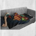 thumbnail image 6 of Fantasy Soft Flannel Fleece Throw Blanket, Oriental Style Castles Under Starry Sky Fairytale Kids Playroom Graphic, Cozy Plush for Indoor and Outdoor Use, 50" x 70", Multicolor, by Ambesonne, 6 of 6