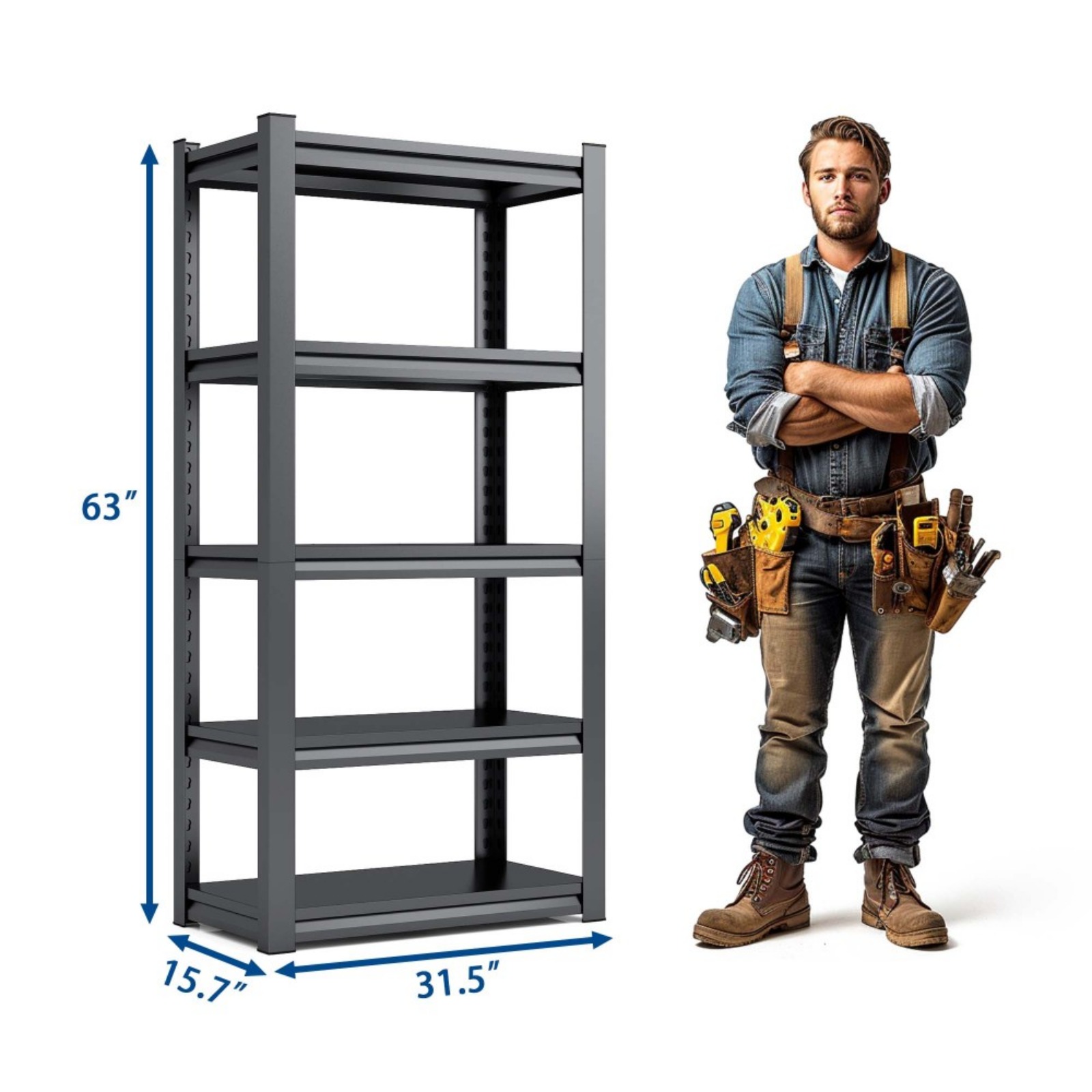 Metal Shelves for Storage Garage Shelving 2000LBS Heavy Duty Storage Shelves Adjustable Garage Shelf Industrial Shelving Unit Storage Utility Rack